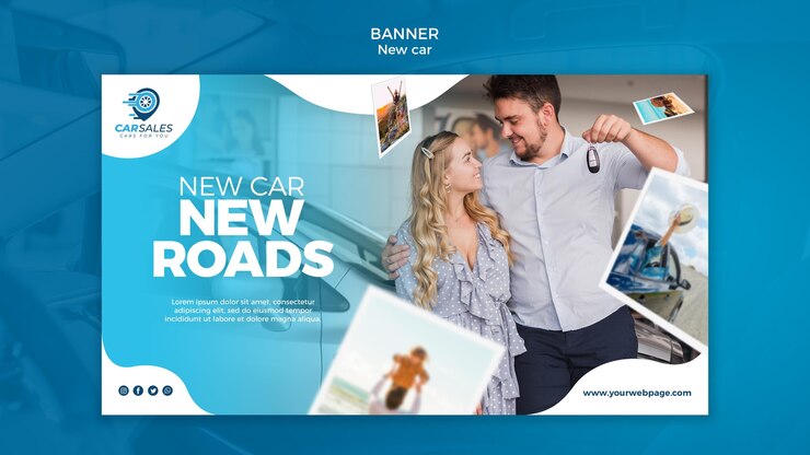 PSD gratuit nouveau modèle de bannière de concept de voiture