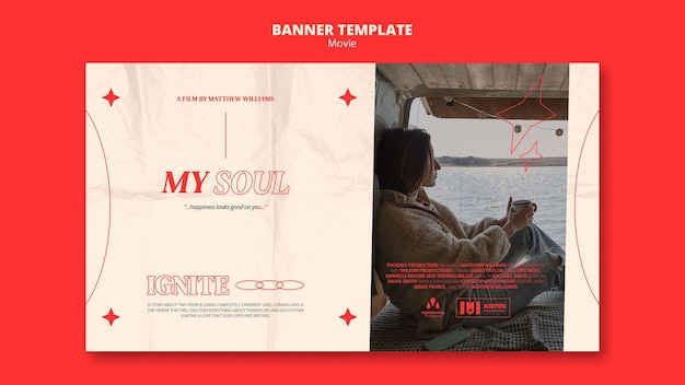 PSD gratuit nouveau modèle de bannière de film
