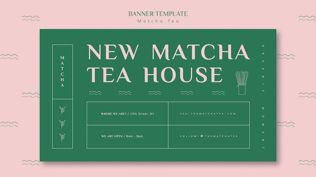 PSD gratuit nouveau modèle de bannière de maison de thé matcha