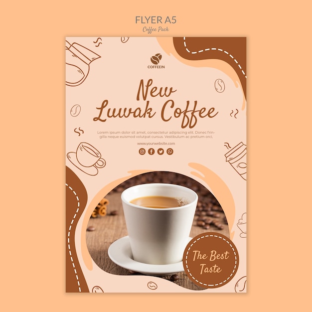 PSD gratuit nouveau modèle d'impression de flyer café