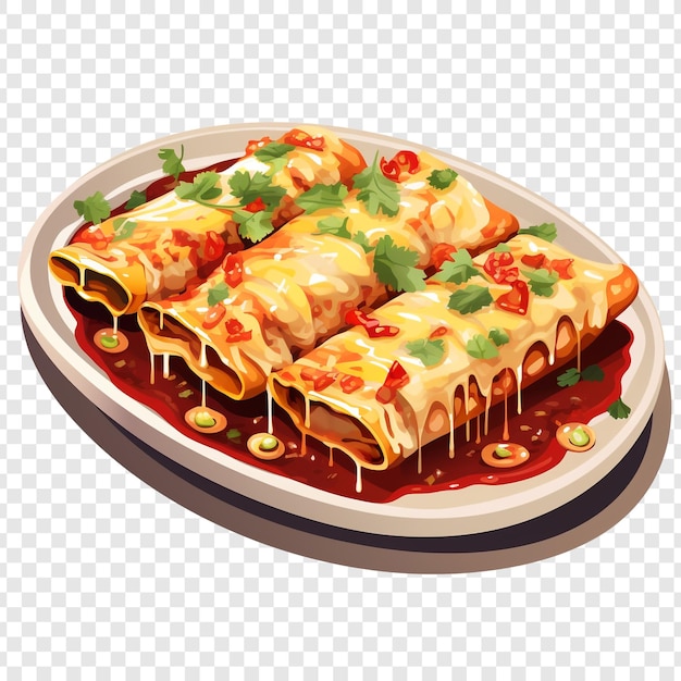 PSD gratuit nouvelles enchiladas plates mexicaines isolées sur fond transparent