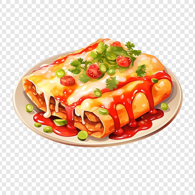 PSD gratuit nouvelles enchiladas plates mexicaines isolées sur fond transparent