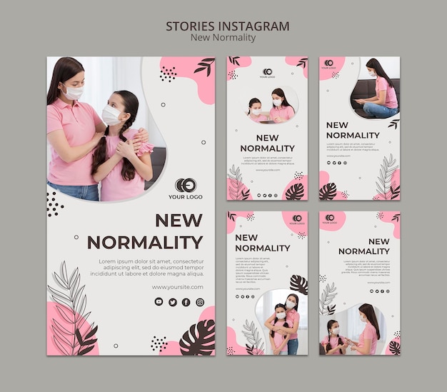 PSD gratuit nouvelles histoires instagram de normalité