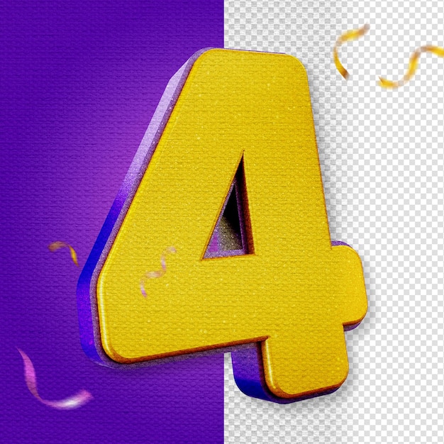 Numéro Alphabétique 3d Violet Et Jaune Isolé Pour Les Compositions