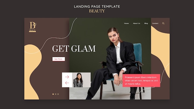 Obtenez un modèle de page de destination glamour