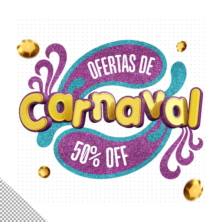 PSD gratuit offres de carnaval de logo avec jusqu'à 50 de réduction
