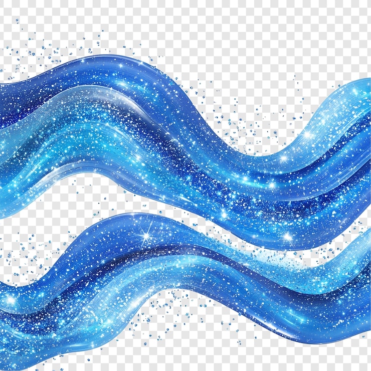 PSD gratuit des ondes bleues étincelantes un art abstrait numérique