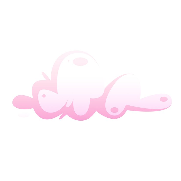 PSD gratuit ornement de nuage rose mignon