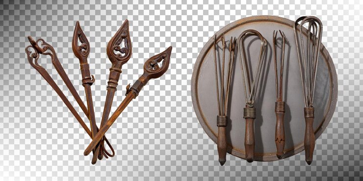 PSD gratuit outils traditionnels d'artisanat et de décoration