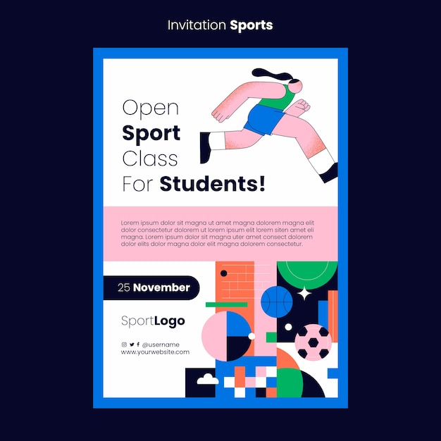 Ouvrir Le Modèle D'invitation Aux Cours De Sport