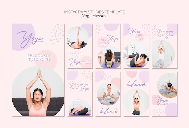 Pack D'histoires De Cours De Yoga Sur Instagram