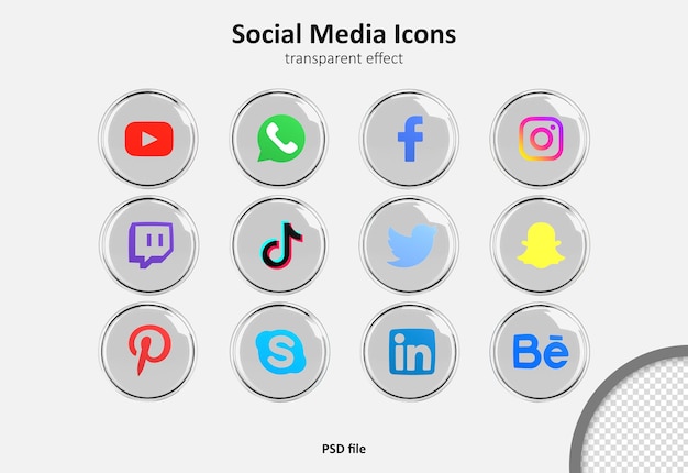 Pack d'icônes 3d de médias sociaux