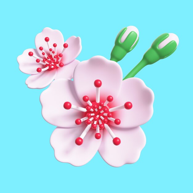 Pack d'icônes de belle fleur rose