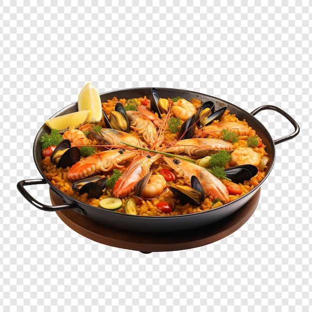 Paella Valencienne Isolée Sur Fond Transparent