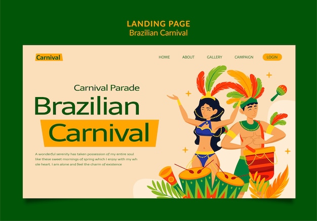 PSD gratuit page d'accueil de la célébration du carnaval brésilien