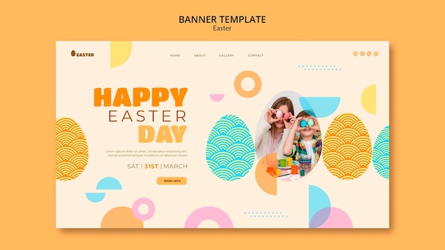 PSD gratuit page d'accueil de la célébration du jour de pâques