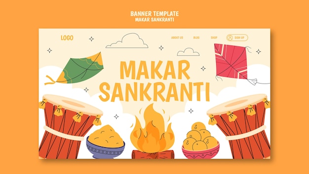 PSD gratuit page d'accueil de la célébration du makar sankranti