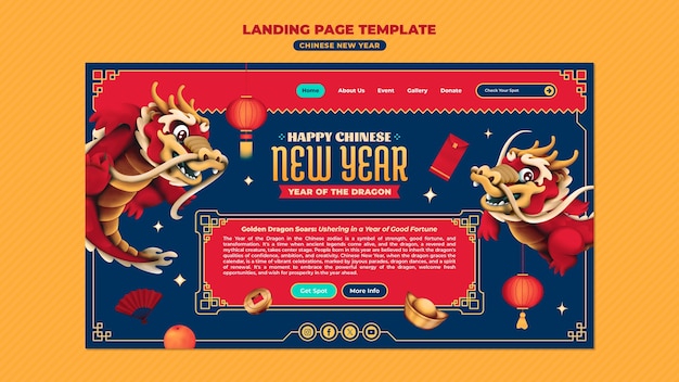 PSD gratuit page d'accueil de la célébration du nouvel an chinois
