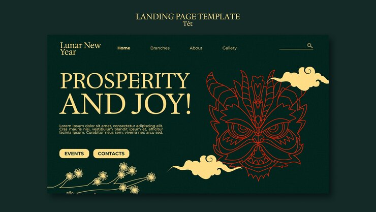 PSD gratuit page d'accueil de la célébration du nouvel an lunaire