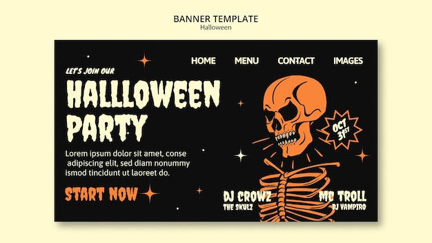 PSD gratuit page d'accueil de la célébration d'halloween