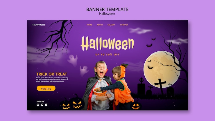 PSD gratuit page d'accueil de la célébration d'halloween