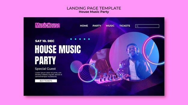 Page d'accueil de la fête de la musique house