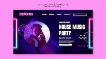 PSD gratuit page d'accueil de la fête de la musique house