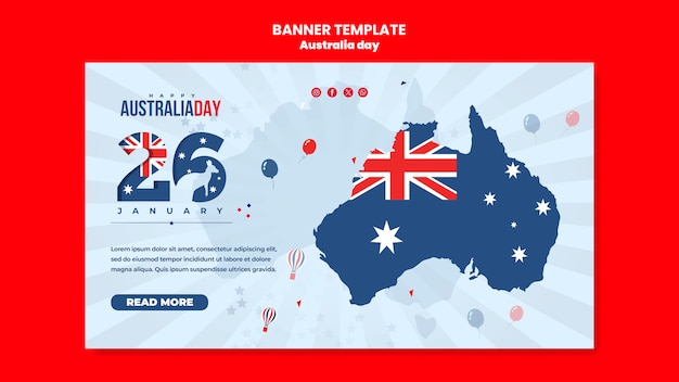 PSD gratuit page d'atterrissage du jour de la conception plate australie