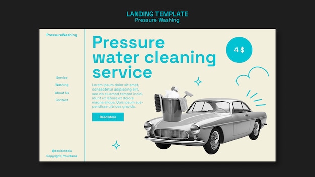 Page d'atterrissage du service de lavage sous pression