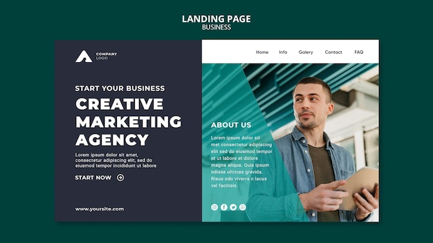 Page de destination de l'agence marketing