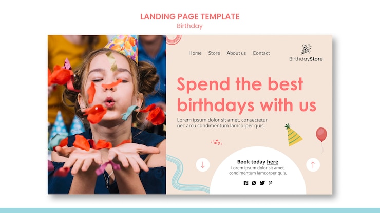 PSD gratuit page de destination d'anniversaire
