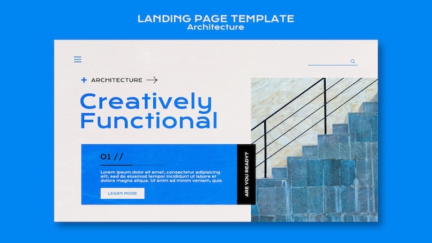 PSD gratuit page de destination de l'architecture