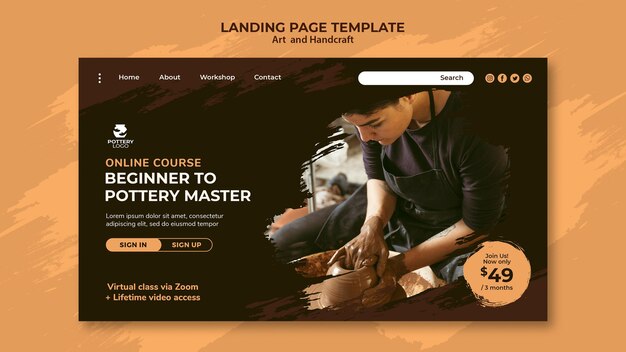 Page de destination des arts et de l'artisanat