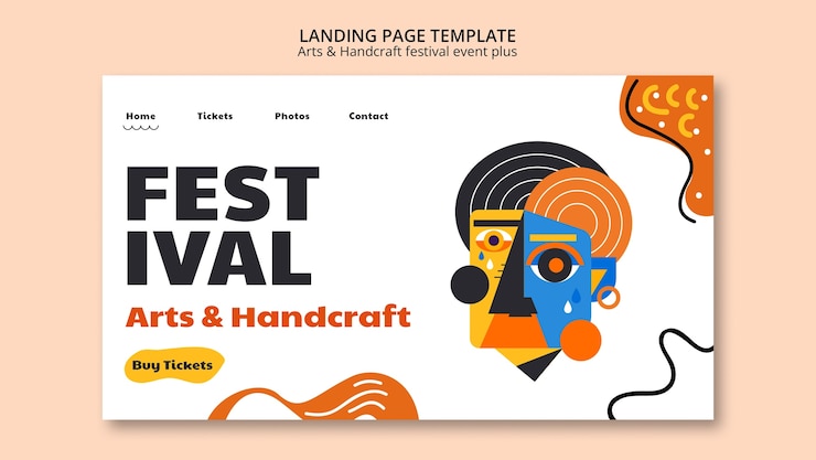 PSD gratuit page de destination des arts et de l'artisanat