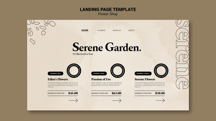 PSD gratuit page de destination de la boutique de fleurs