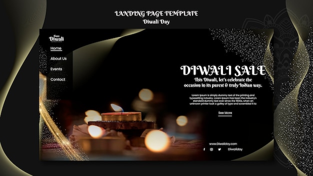 Page de destination de la célébration de Diwali