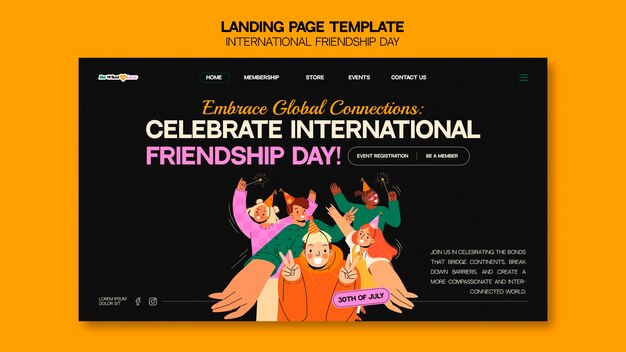 Page de destination de la célébration de la journée de l'amitié