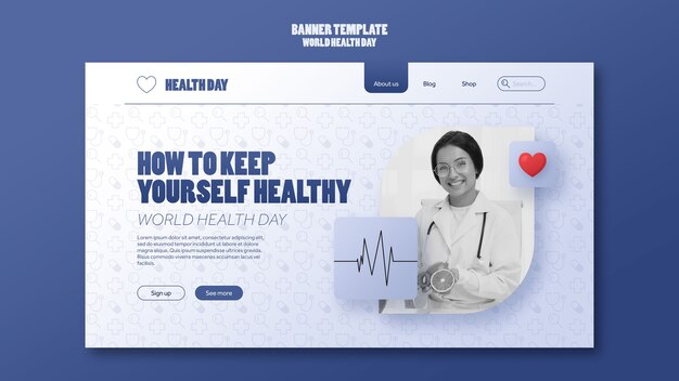 Page de destination de la célébration de la journée mondiale de la santé