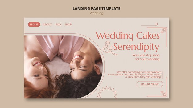Page de destination de célébration de mariage minimale