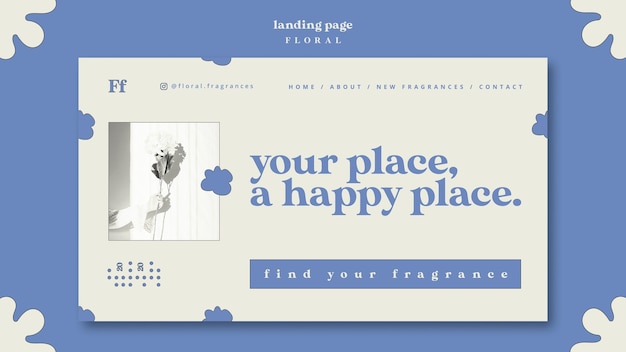 PSD gratuit page de destination de conception florale