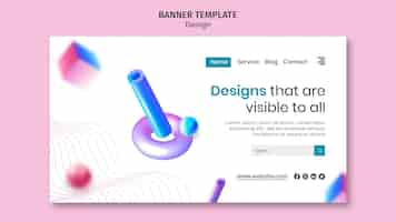 PSD gratuit page de destination des conceptions 3d créatives