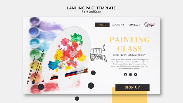 Page de destination des cours de peinture pour enfants et adultes