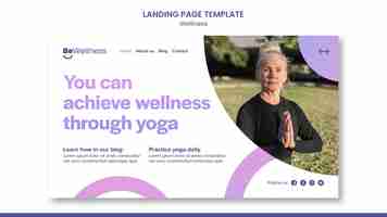 PSD gratuit page de destination du bien-être grâce au yoga