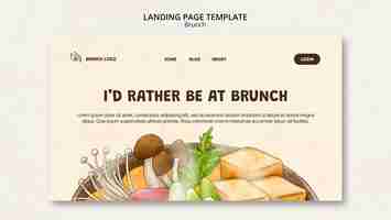 PSD gratuit page de destination du brunch savoureux dessiné à la main