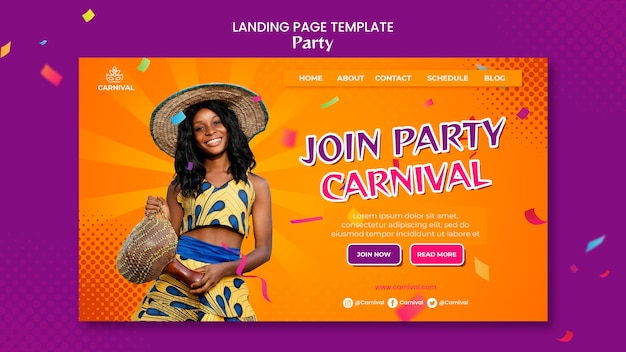 Page De Destination Du Carnaval PSD Premium