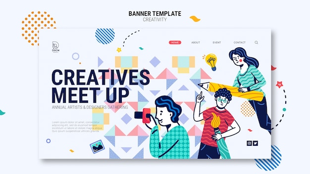 Page de destination du concept de créativité