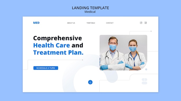 PSD gratuit page de destination du concept médical