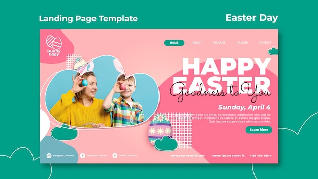 Page de destination du jour de Pâques