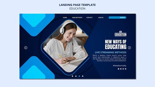 Page de destination de l'éducation en ligne