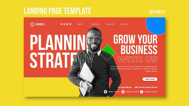 Page de destination de l'entreprise